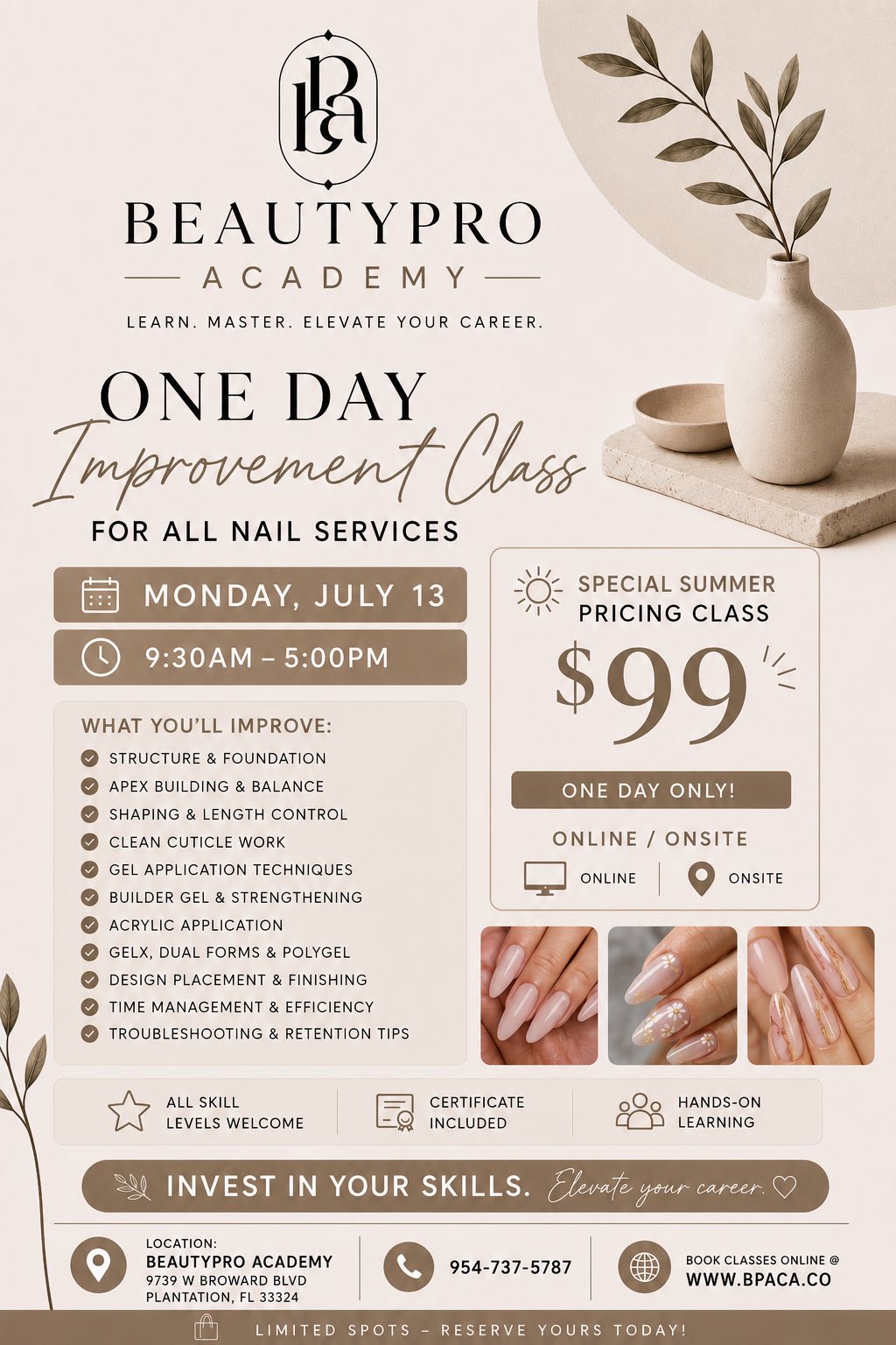 Beauty Pro Academy class flyer 9